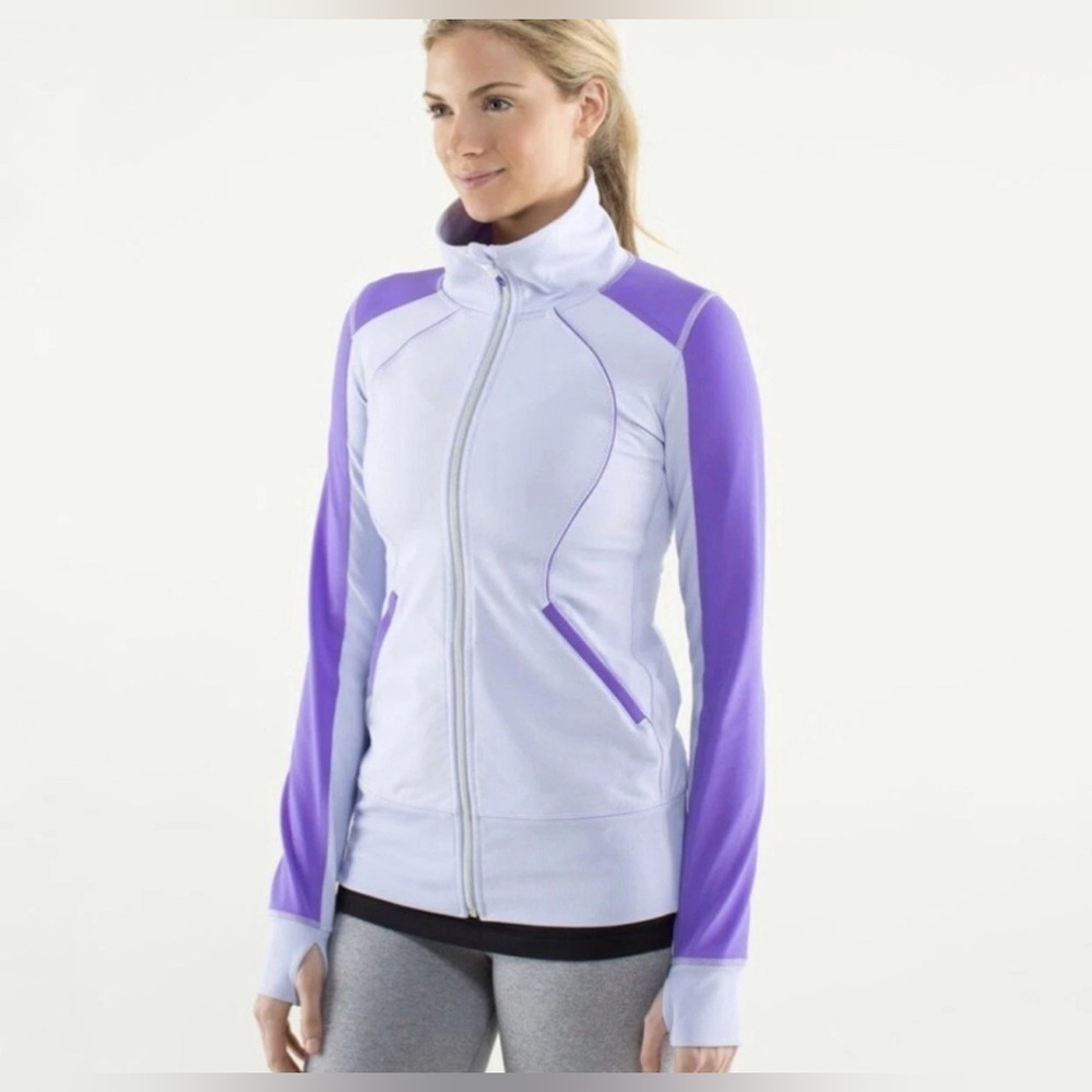 Lululemon contempo jacket in cool breeze / power purple size 8 or medium